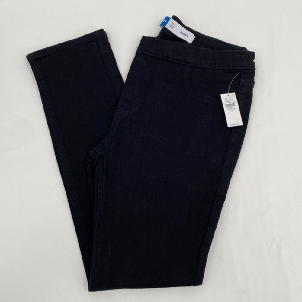 Old Navy Stretch Built-In Tough Skinny Denim Jeans Black Size XL 14-16 Plus NEW
